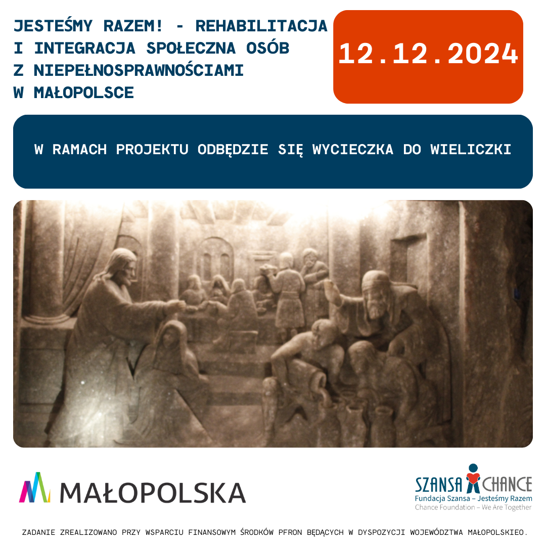 Plakat promujący wycieczkę do Wieliczki.